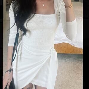 LOVERS + FRIENDS DEVON white long sleeve DRESS M